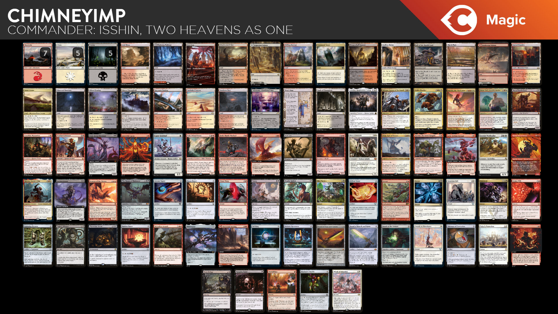 isshin mtg commander deck MTG Commander Deck EDH Deck Isshin, Two Heavens as One 100 Magic Cards  Custom Deck Powerful Combat Attack main image 0