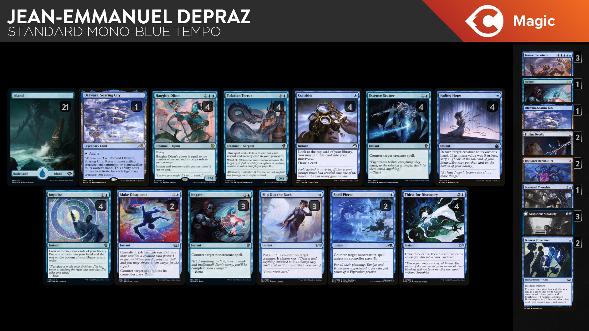 mtg standard blue cards Legal in Standard, Rules Text: Flying, Type: Creature, Colors: Blue, 132 Undefeated in Mythic with MONO