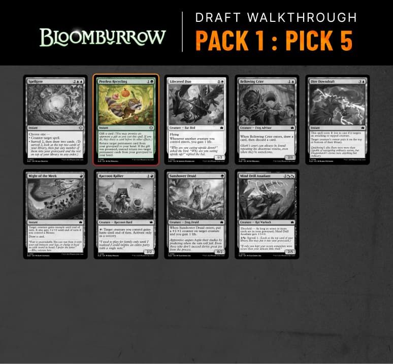 A Pick-By-Pick Bloomburrow MTG Draft Walkthrough | TCGplayer A Pick-By-Pick Bloomburrow MTG Draft Walkthrough | TCGplayer