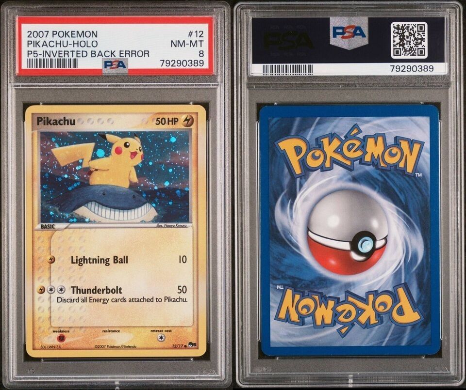 2007 ピカチュウ P5-INVERTED BACK ERROR PSA8