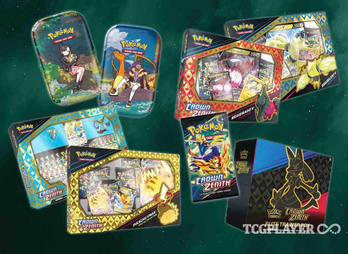 Pokemon TCG: Crown Zenith Tin – Galarian Moltres (1 Foil Card & 5 Booster  Packs)